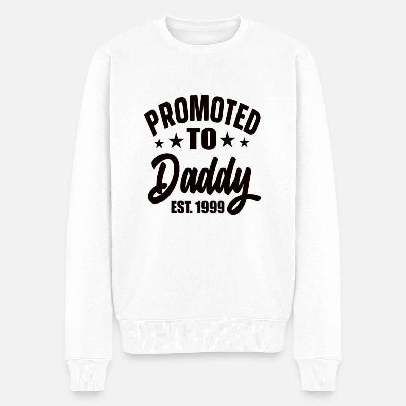 Promoted To Daddy Est 1999 - Männer Premium Bio Pullover - Weiß