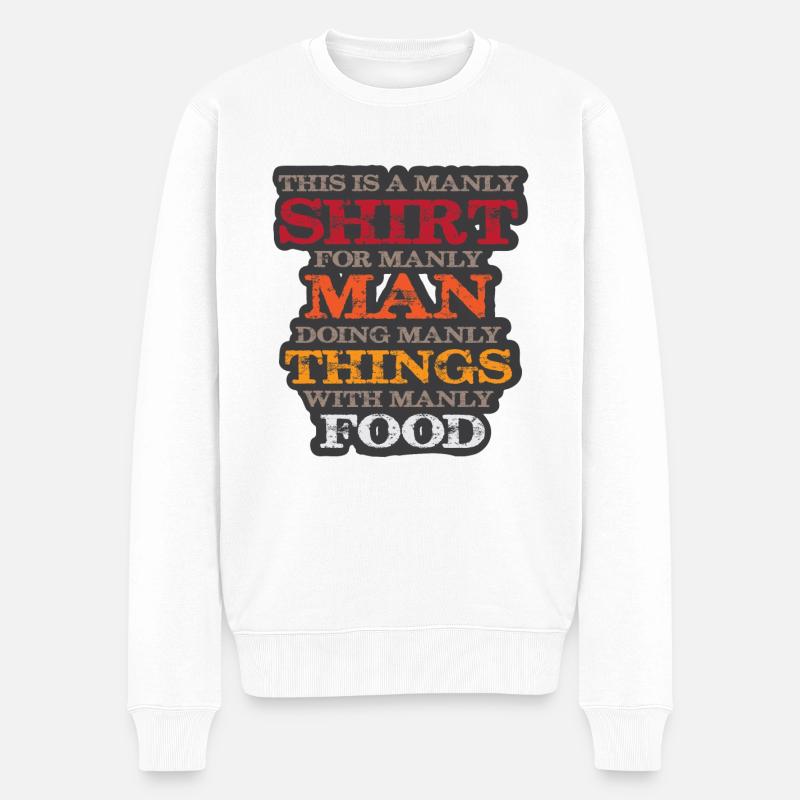 Lustiger Grill-Spruch I Grillen Motiv - Männer Premium Bio Pullover - Weiß