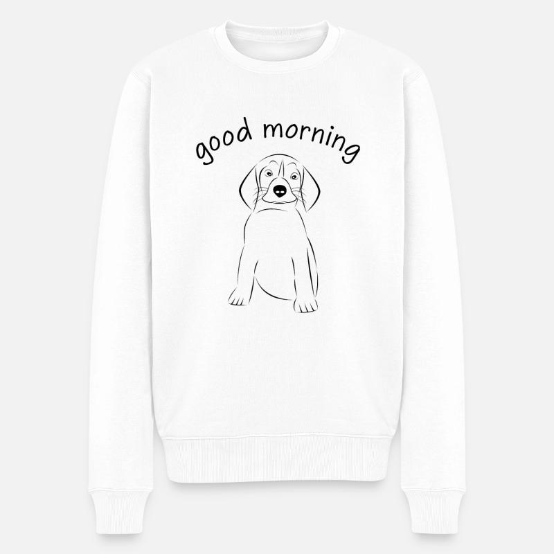 mignon chien animal de compagnie - Pull Premium bio Homme - blanc