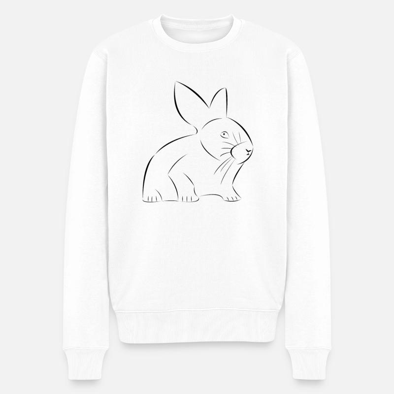 Lapin dessiné - Pull Premium bio Homme - blanc