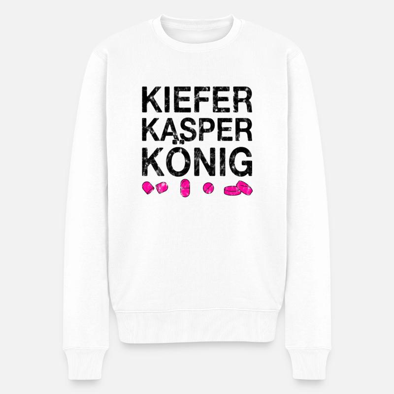 Techno party feiern Spruch - Männer Premium Bio Pullover - Weiß