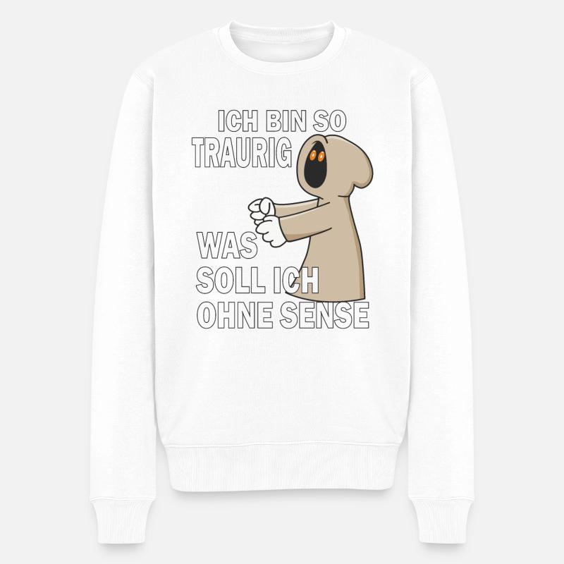 SENSENMANN OHNE SENSE - Männer Premium Bio Pullover - Weiß