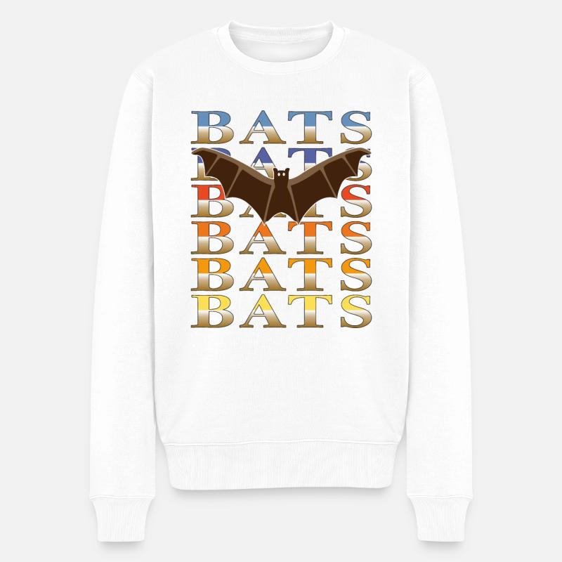 FLEDERMÄUSE BATS - Männer Premium Bio Pullover - Weiß
