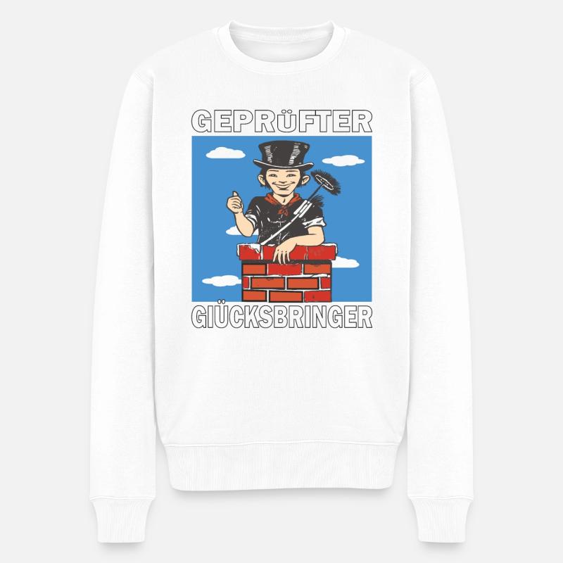 SCHLOTFEGER GEPRÜFTER GLÜCKSBRINGER - Männer Premium Bio Pullover - Weiß