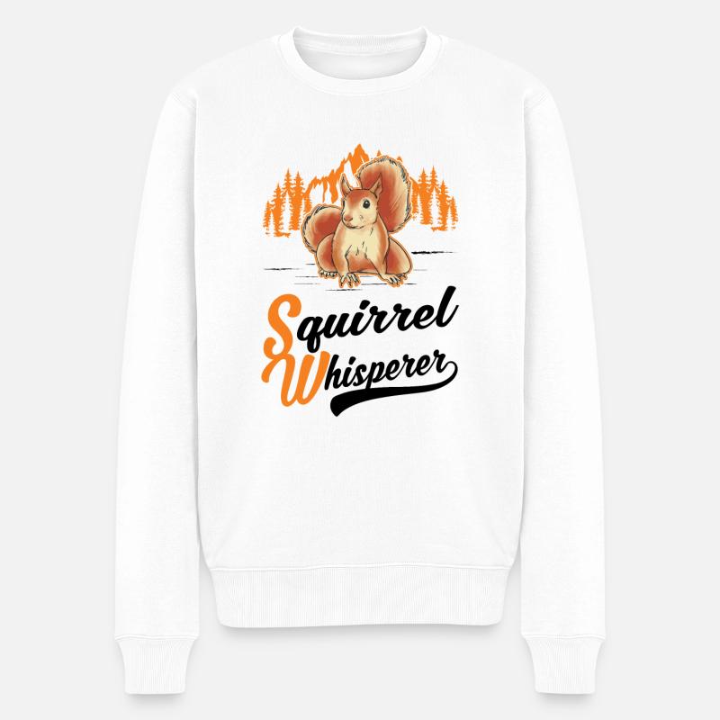 Eichhörnchen Flüsterer Squirrel Whisperer - Männer Premium Bio Pullover - Weiß