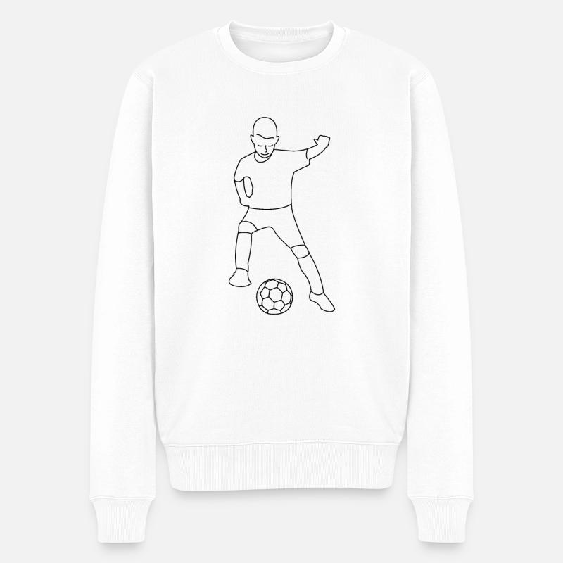 Garçon de football dessiné - Pull Premium bio Homme - blanc