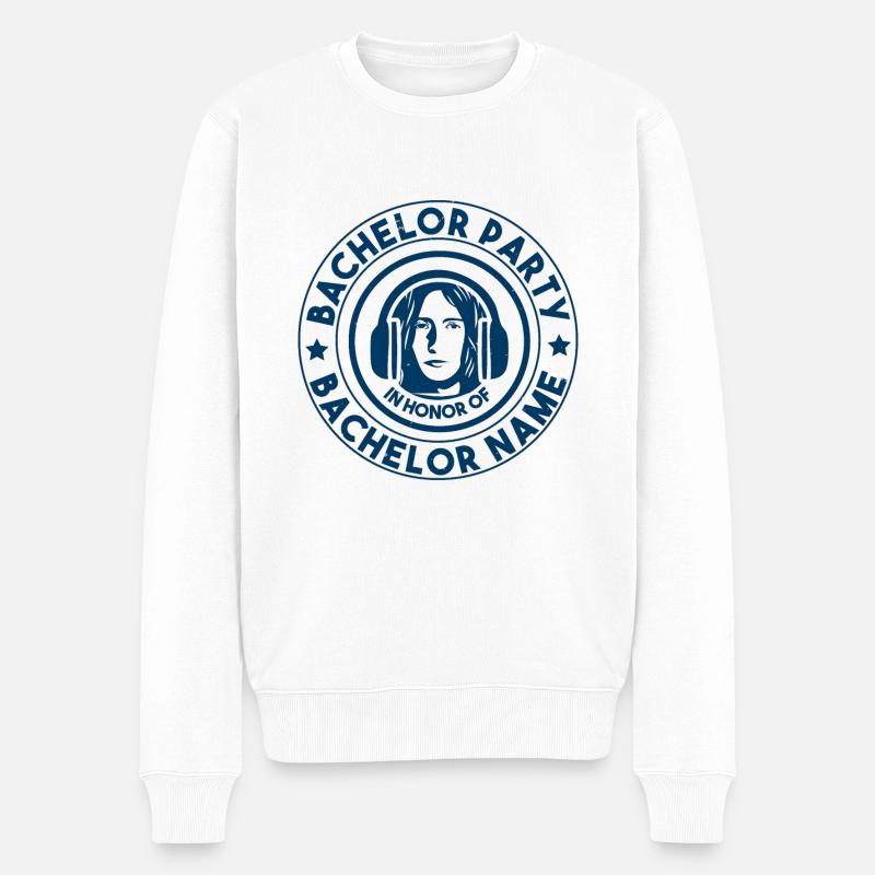JUNGGESELLENABSCHIED BACHELOR NAME - Männer Premium Bio Pullover - Weiß