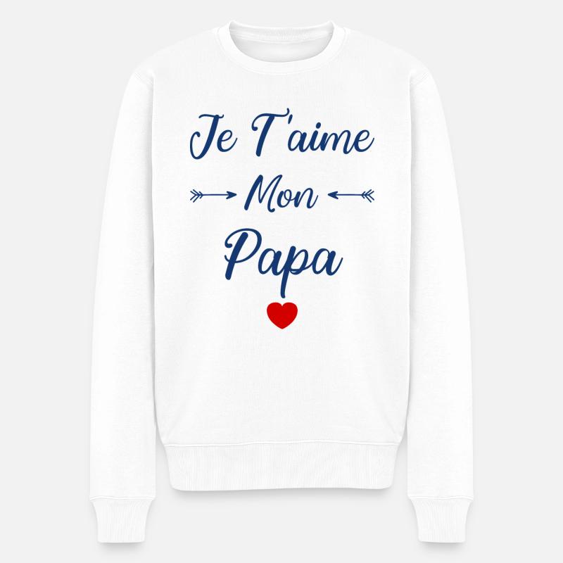 Je t'aime mon Papa - Pull Premium bio Homme - blanc