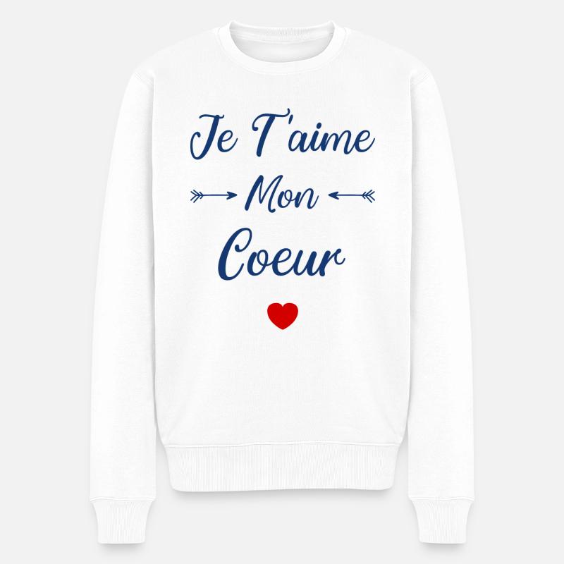 Je t'aime mon Coeur - Pull Premium bio Homme - blanc