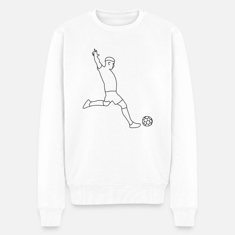 Fußball Fußballer - Männer Premium Bio Pullover - Weiß