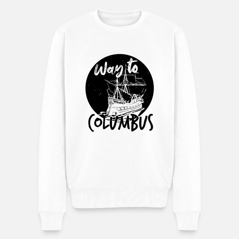 WEG ZUM COLUMBUS DAY - Männer Premium Bio Pullover - Weiß