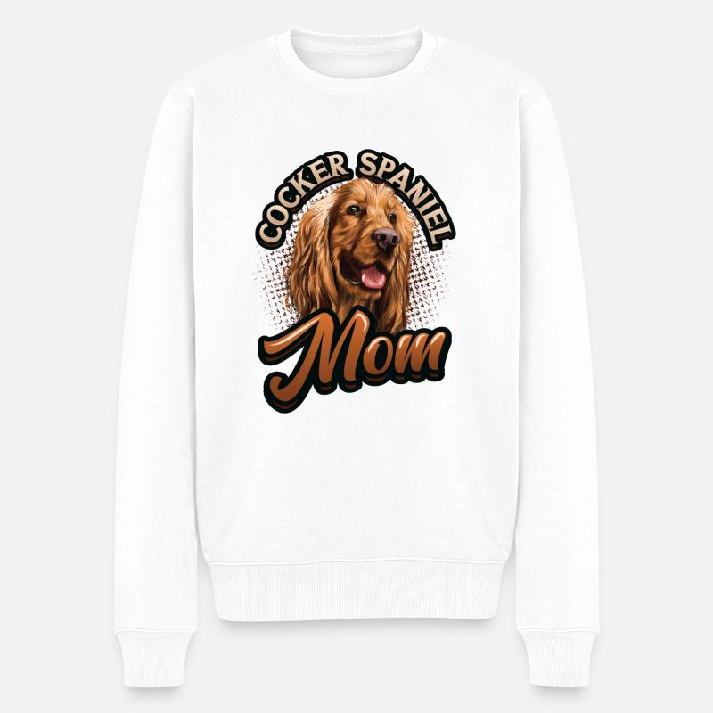 Cocker Spaniel Mom - Männer Premium Bio Pullover - Weiß