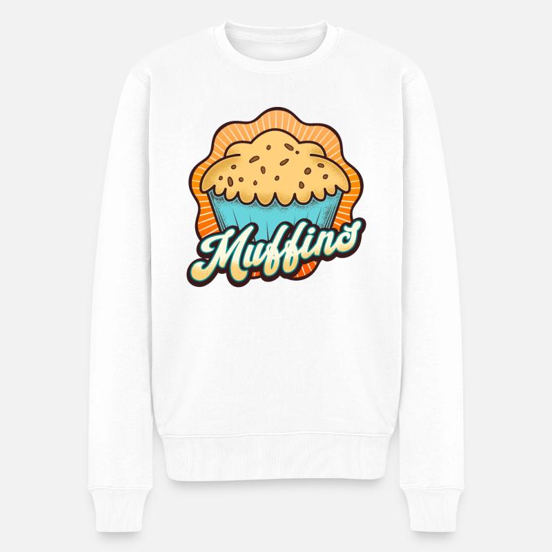Liebe Muffins - Männer Premium Bio Pullover - Weiß