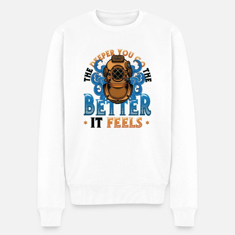 Tiefseetaucher, Gerätetauchen - Männer Premium Bio Pullover - Weiß