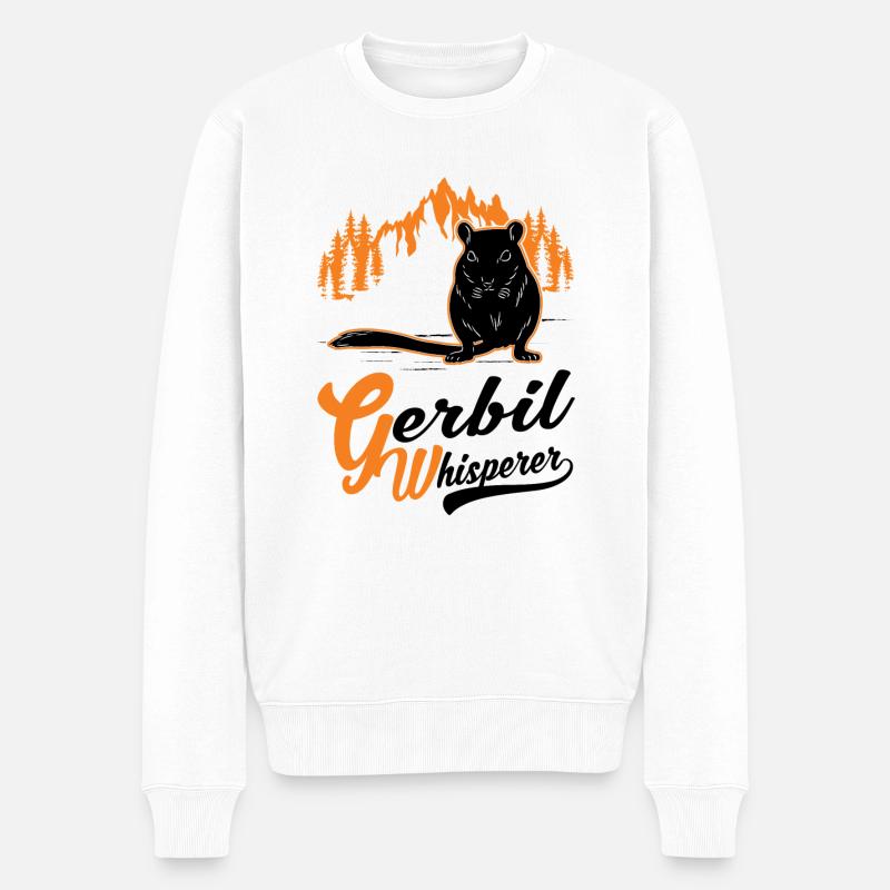 Gerbil Whisperer Racing Rat Cadeau Gerbille - Pull Premium bio Homme - blanc