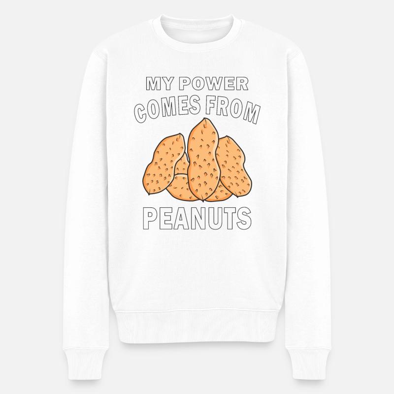 MON POUVOIR VIENT DES CACAHUÈTES - Pull Premium bio Homme - blanc