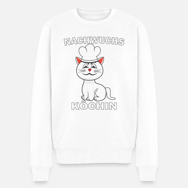 KATZE KOCH NACHWUCHS KÖCHIN - Männer Premium Bio Pullover - Weiß