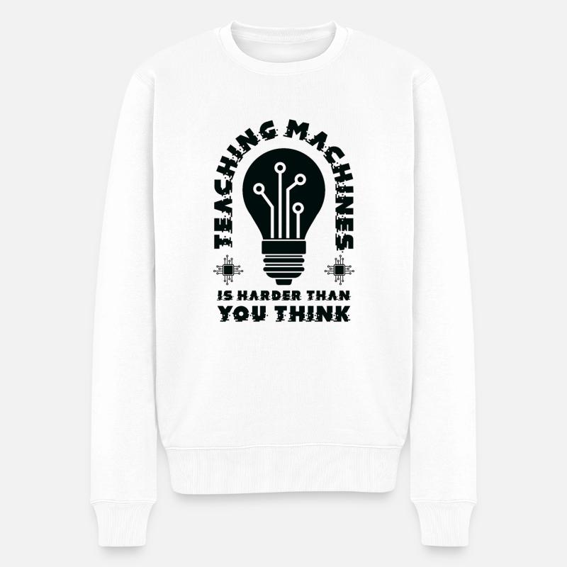 Teaching Machine Learning Artificial Intelligence - Men's Premium Organic Jumper - white