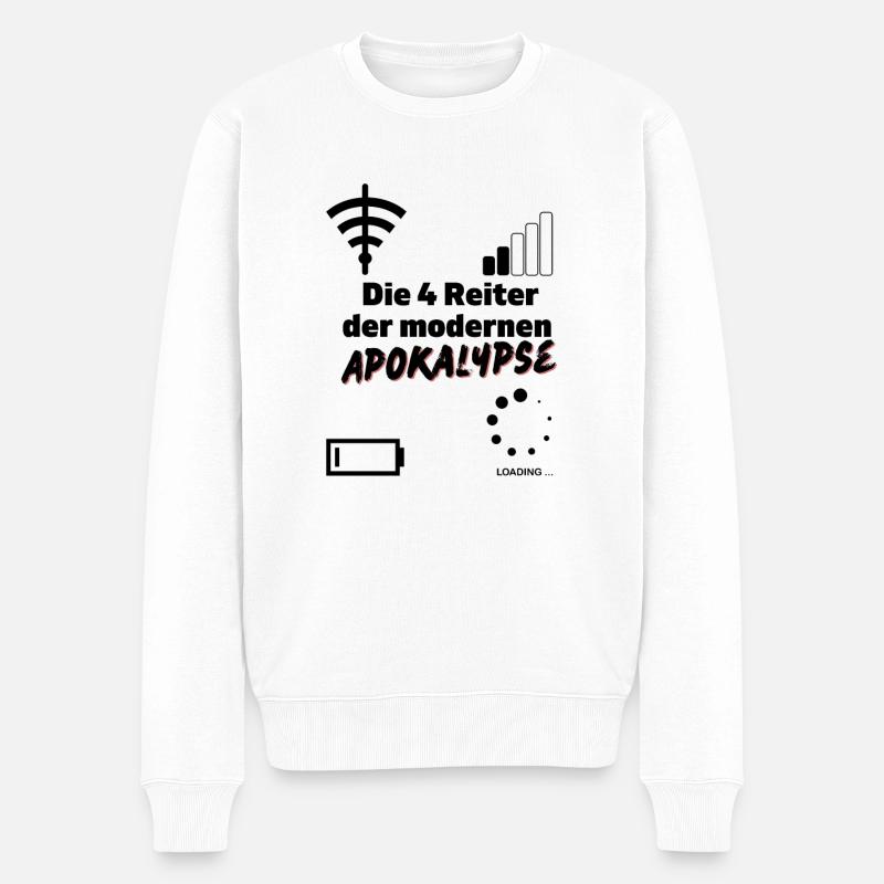 Apocalypse Informatiker lustig Spruch Die 4 Reiter - Männer Premium Bio Pullover - Weiß
