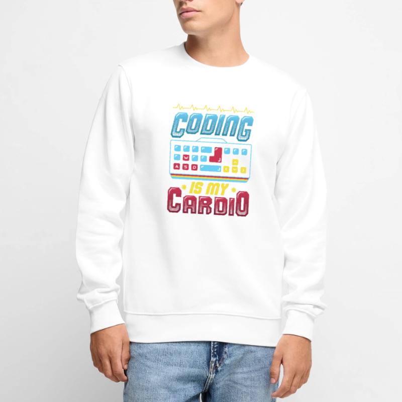 Coding is my cardio, code programmer Men's Premium Organic Jumper
