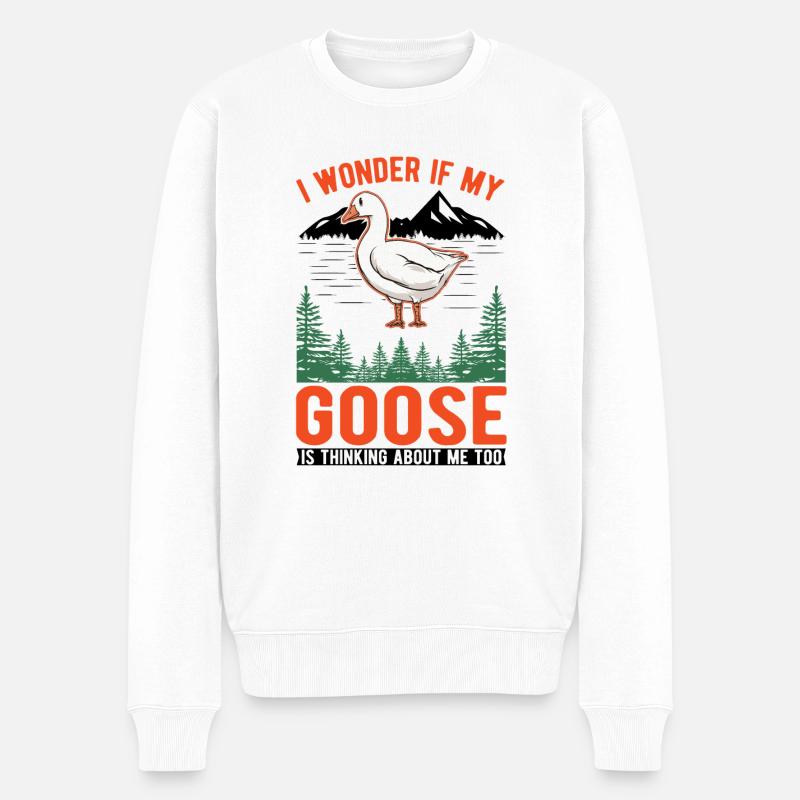 Gänse Geschenk Gänsezüchter Gans - Männer Premium Bio Pullover - Weiß
