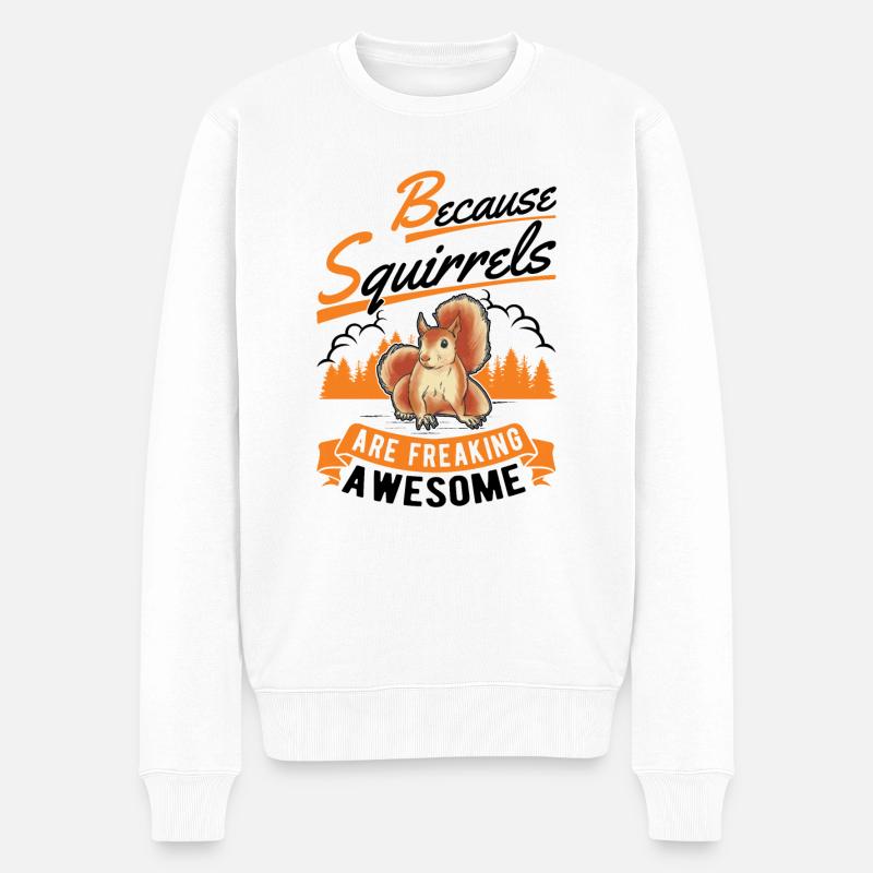 Eichhörnchen Geschenk Squirrel Grauhörnchen - Männer Premium Bio Pullover - Weiß