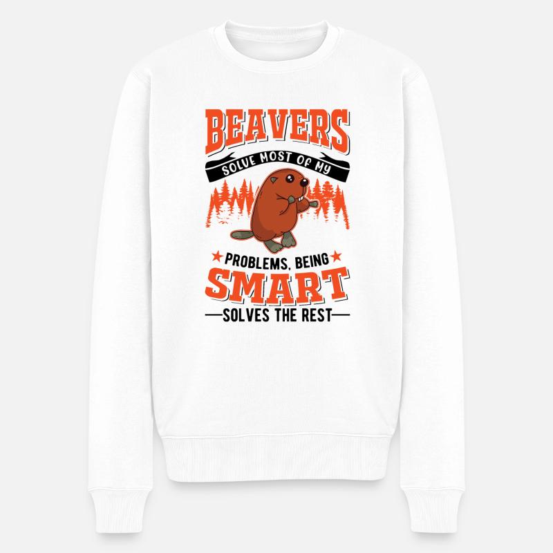 Beaver Gift Beaver Dam - Pull Premium bio Homme - blanc
