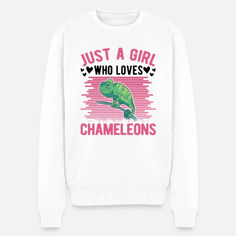 Caméléon Fille Caméléon - Pull Premium bio Homme - blanc