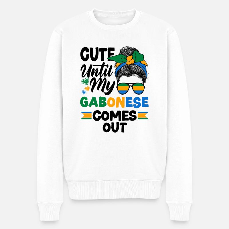 Gabonais Gabon Drapeau Gabonais mignon jusqu’à mon - Pull Premium bio Homme - blanc