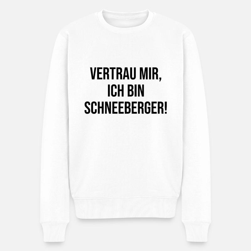 Schneeberg Vertrauen - Männer Premium Bio Pullover - Weiß