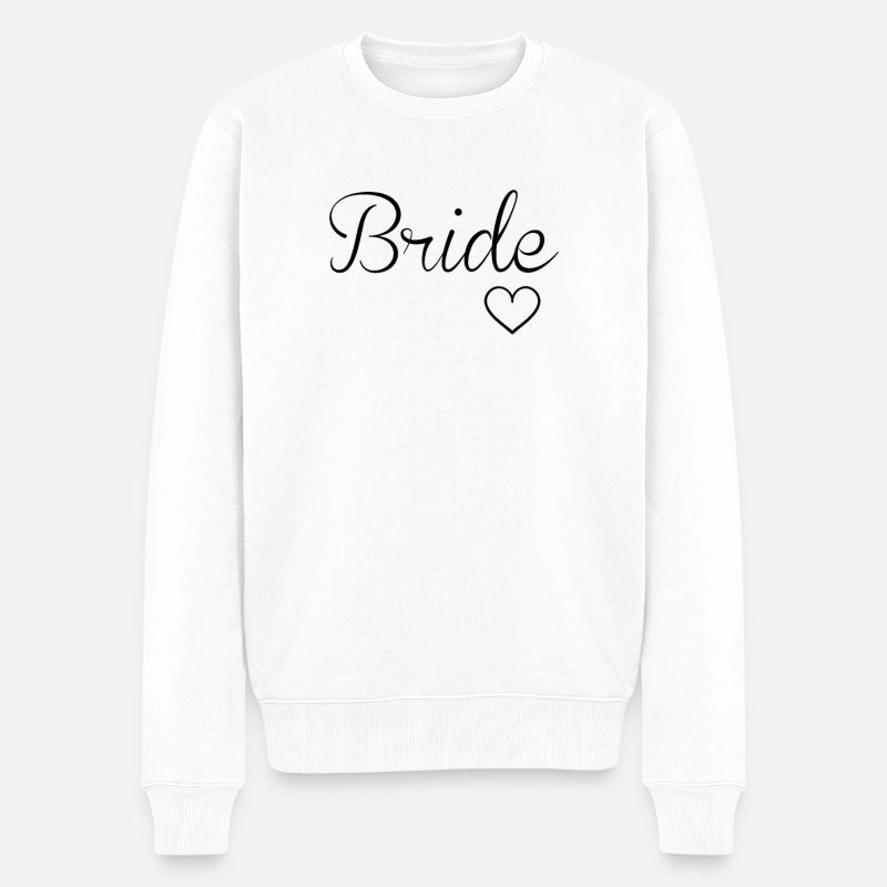 Braut - Männer Premium Bio Pullover - Weiß