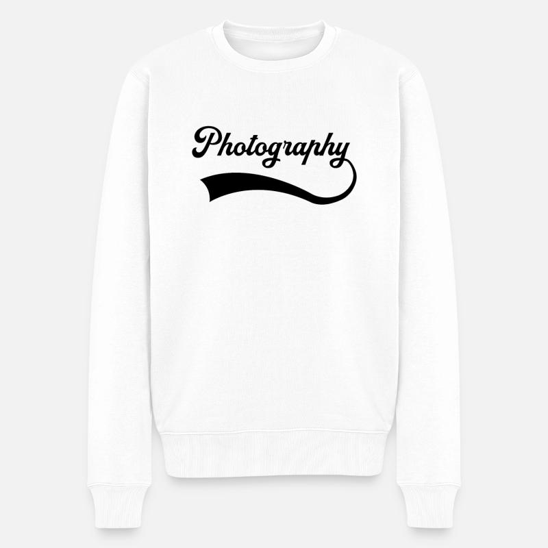 Fotografie Schriftzug - Männer Premium Bio Pullover - Weiß
