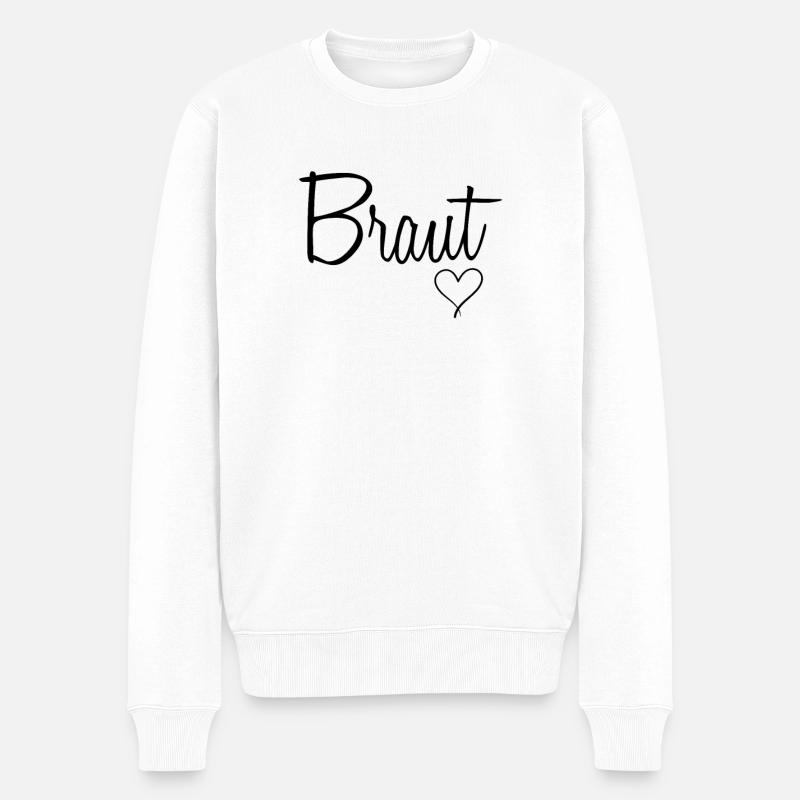 Braut Brautjungfer Junggesellenabschied - Männer Premium Bio Pullover - Weiß