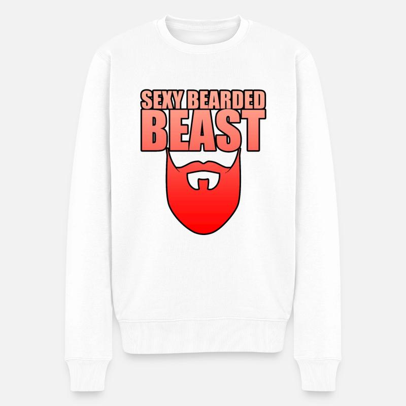Sexy Bearded Beast 2 - Männer Premium Bio Pullover - Weiß
