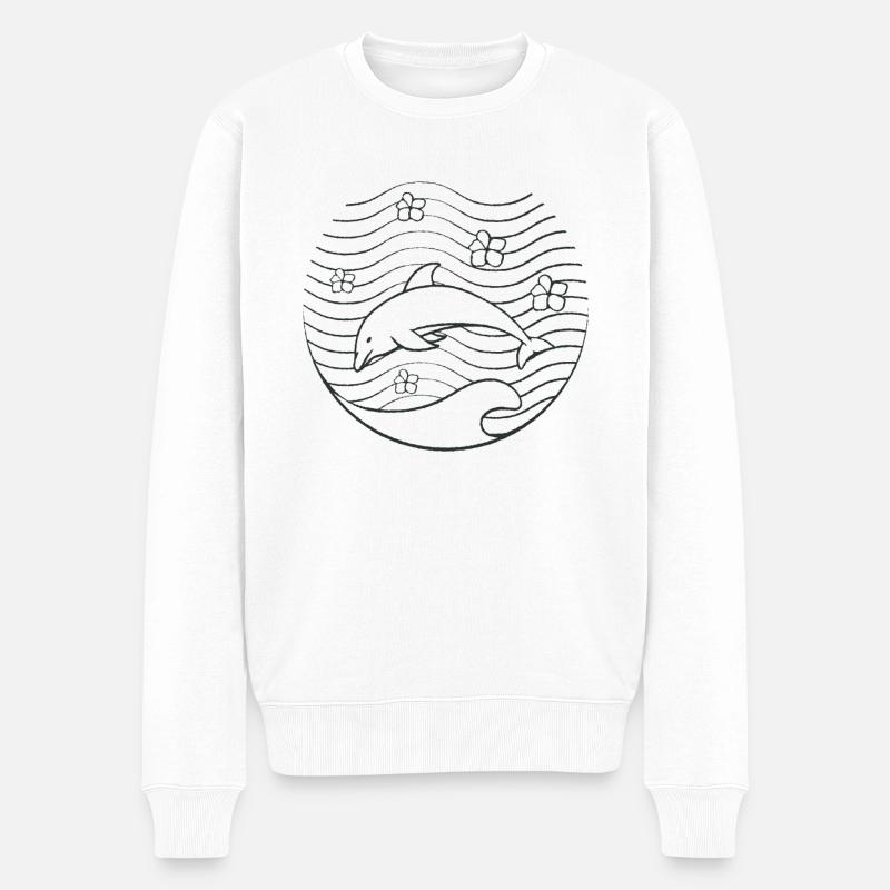 Fille Esthétique Dauphin - Pull Premium bio Homme - blanc