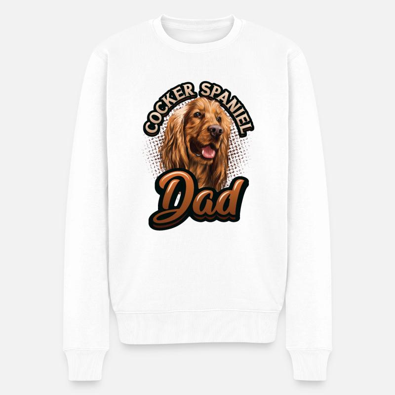 Cocker Spaniel Dad - Männer Premium Bio Pullover - Weiß
