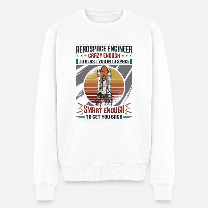 Luft- Und Raumfahrtingenieur - Männer Premium Bio Pullover - Weiß