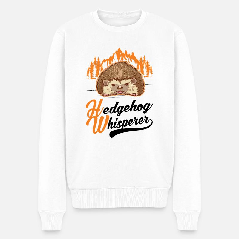 Igel Flüsterer Hedgehog Whisperer - Männer Premium Bio Pullover - Weiß