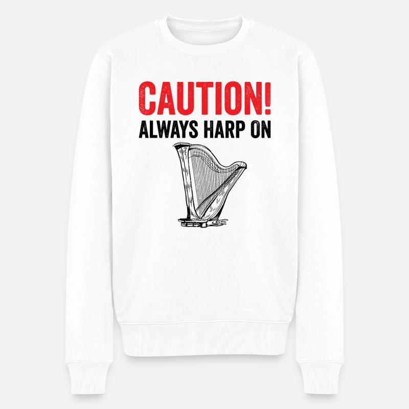 Harfenspieler Harfenist - Männer Premium Bio Pullover - Weiß