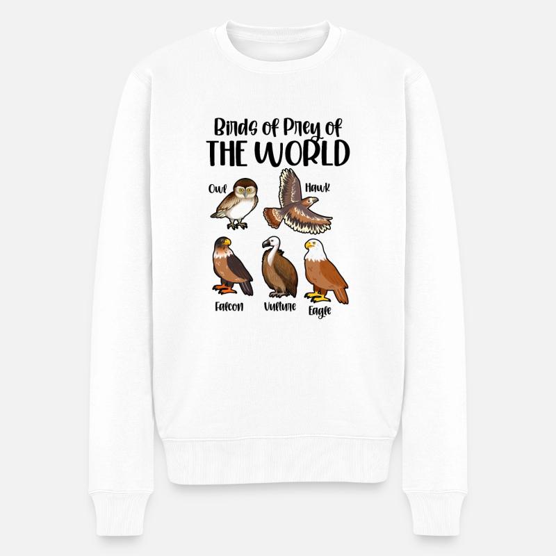 Oiseaux de proie du monde - Pull Premium bio Homme - blanc
