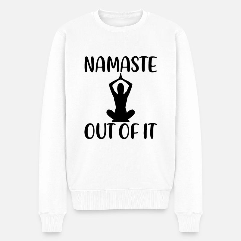Namaste Out of It - Männer Premium Bio Pullover - Weiß