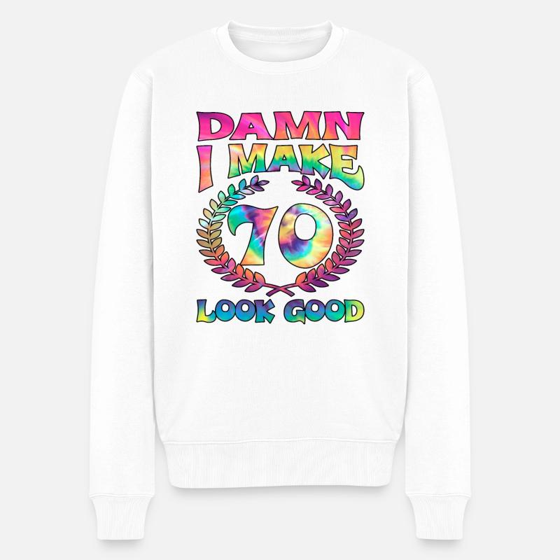 Damn I Make 70 Look Good - Männer Premium Bio Pullover - Weiß