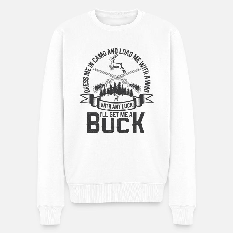 Jagen Jagdspruch & Jäger Geschenkidee - Männer Premium Bio Pullover - Weiß