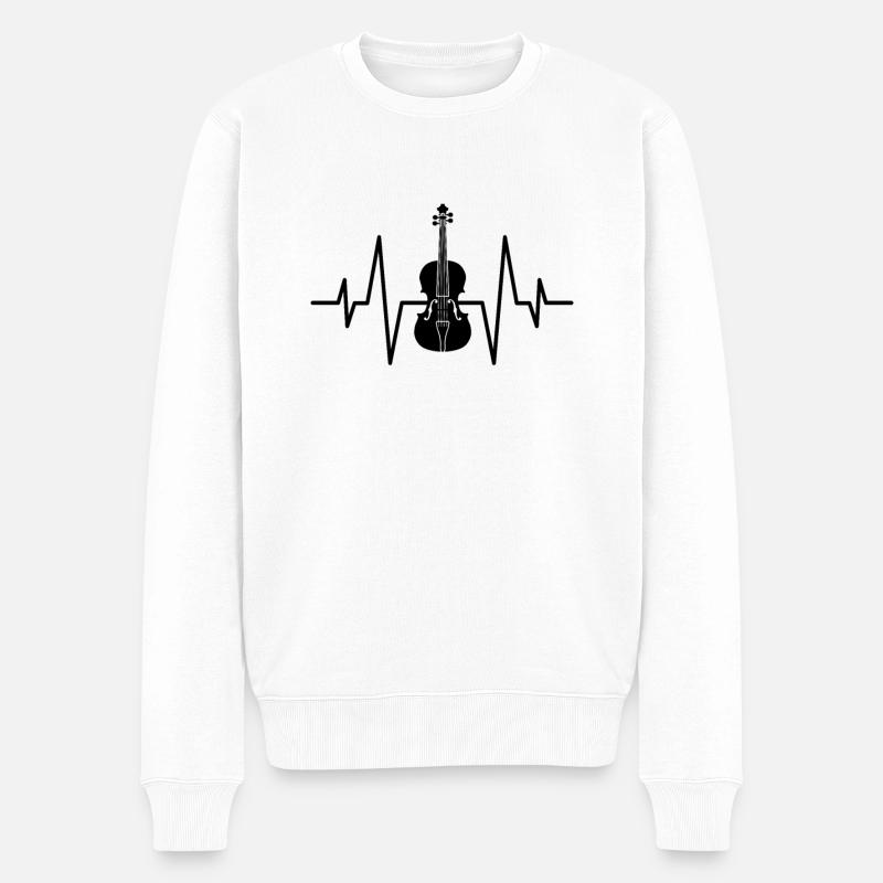 Battement de cœur de violon - Pull Premium bio Homme - blanc