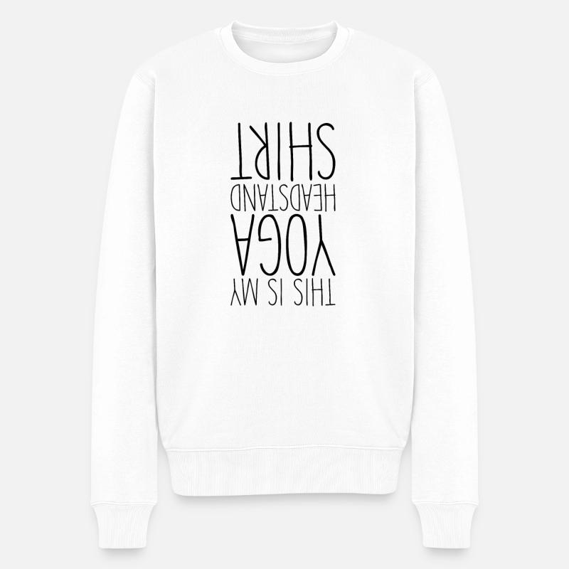 Lustiger Kopfständer Yoga Workout Yogini - Männer Premium Bio Pullover - Weiß