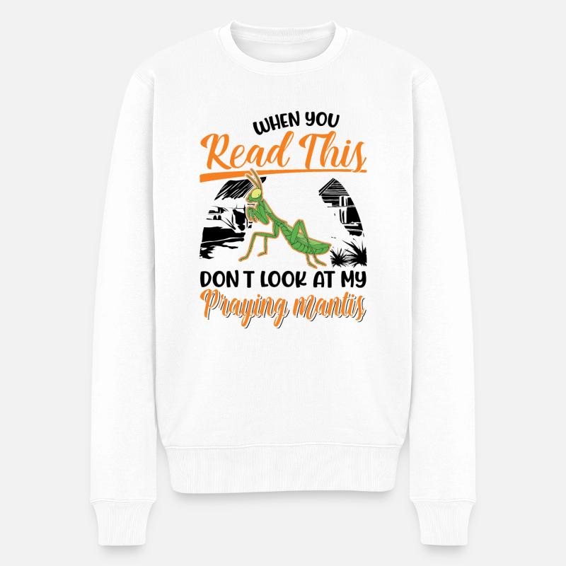 Gottesanbeterin Geschenk Mantis Fangschrecke - Männer Premium Bio Pullover - Weiß