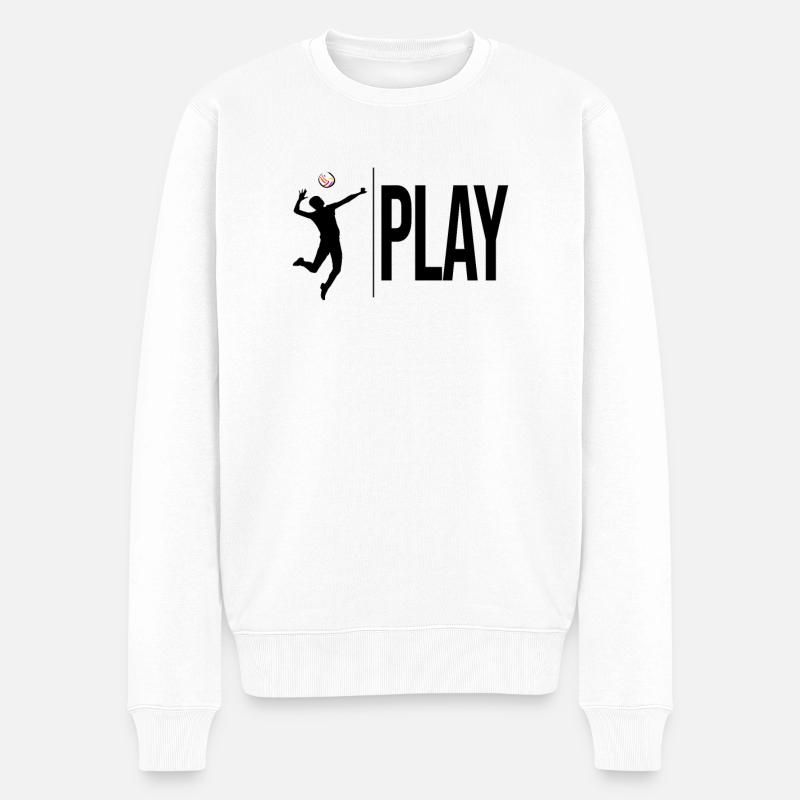 Drôle de jouer au volleyball - - Pull Premium bio Homme - blanc