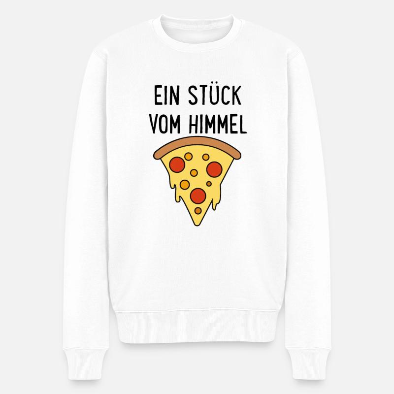 Pizza - Männer Premium Bio Pullover - Weiß