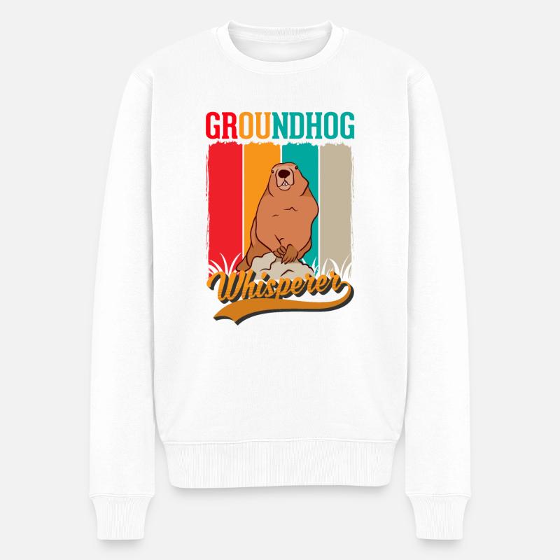 Marmotte Chuchoteuse Marmotte forestière Marmotte - Pull Premium bio Homme - blanc
