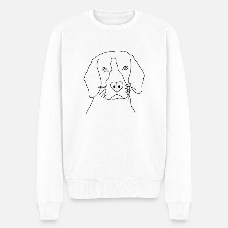 Chien dessiné à la main - Pull Premium bio Homme - blanc